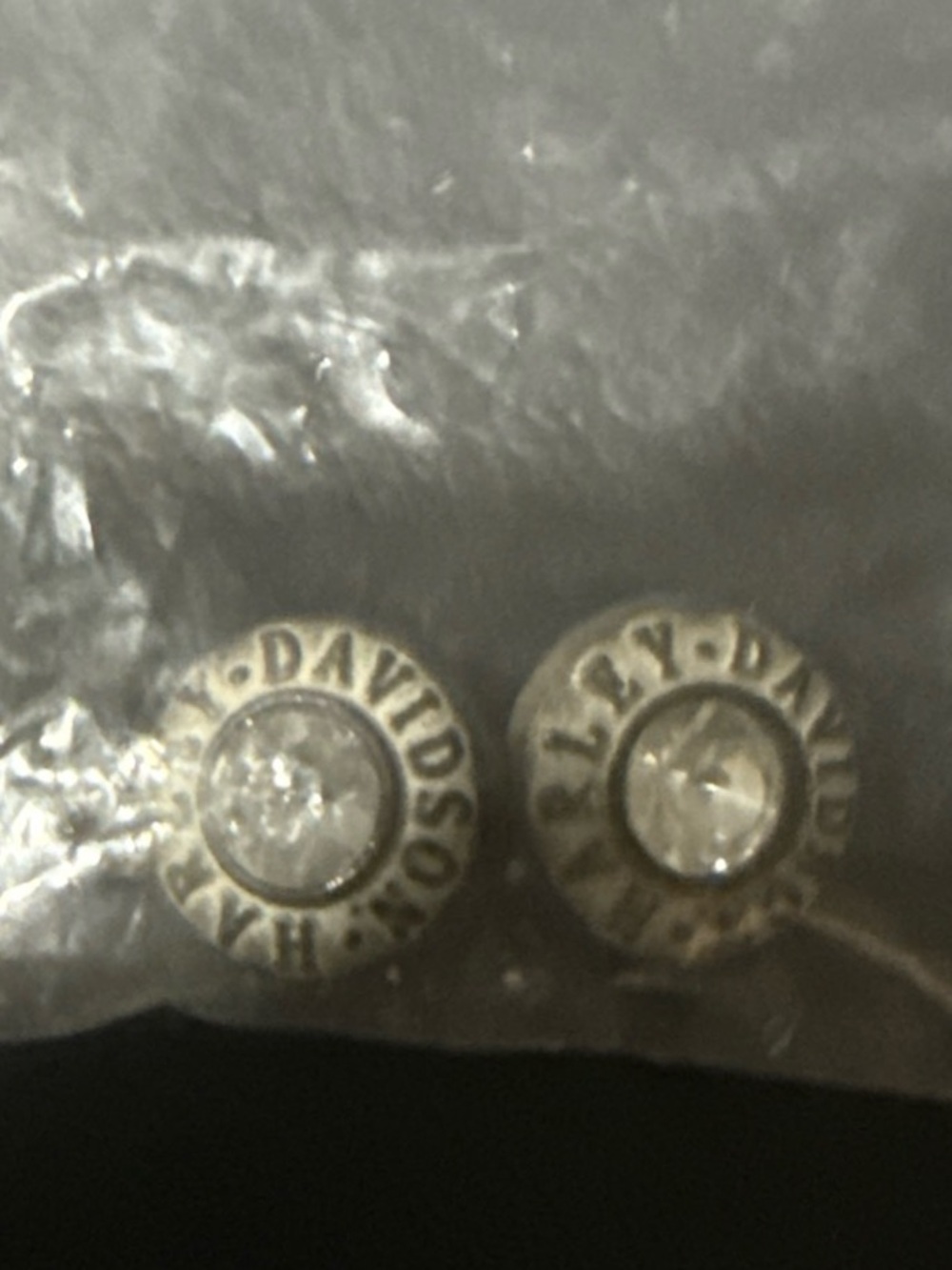 Set of 2 Harley-Davidson rhinestone buttons NWT